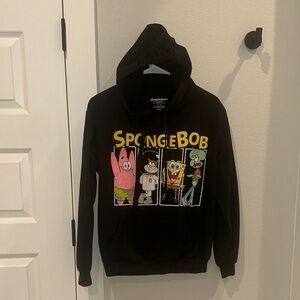 EUC Women’s Juniors Nickelodeon Black SpongeBob SquarePants Character Hoodie
